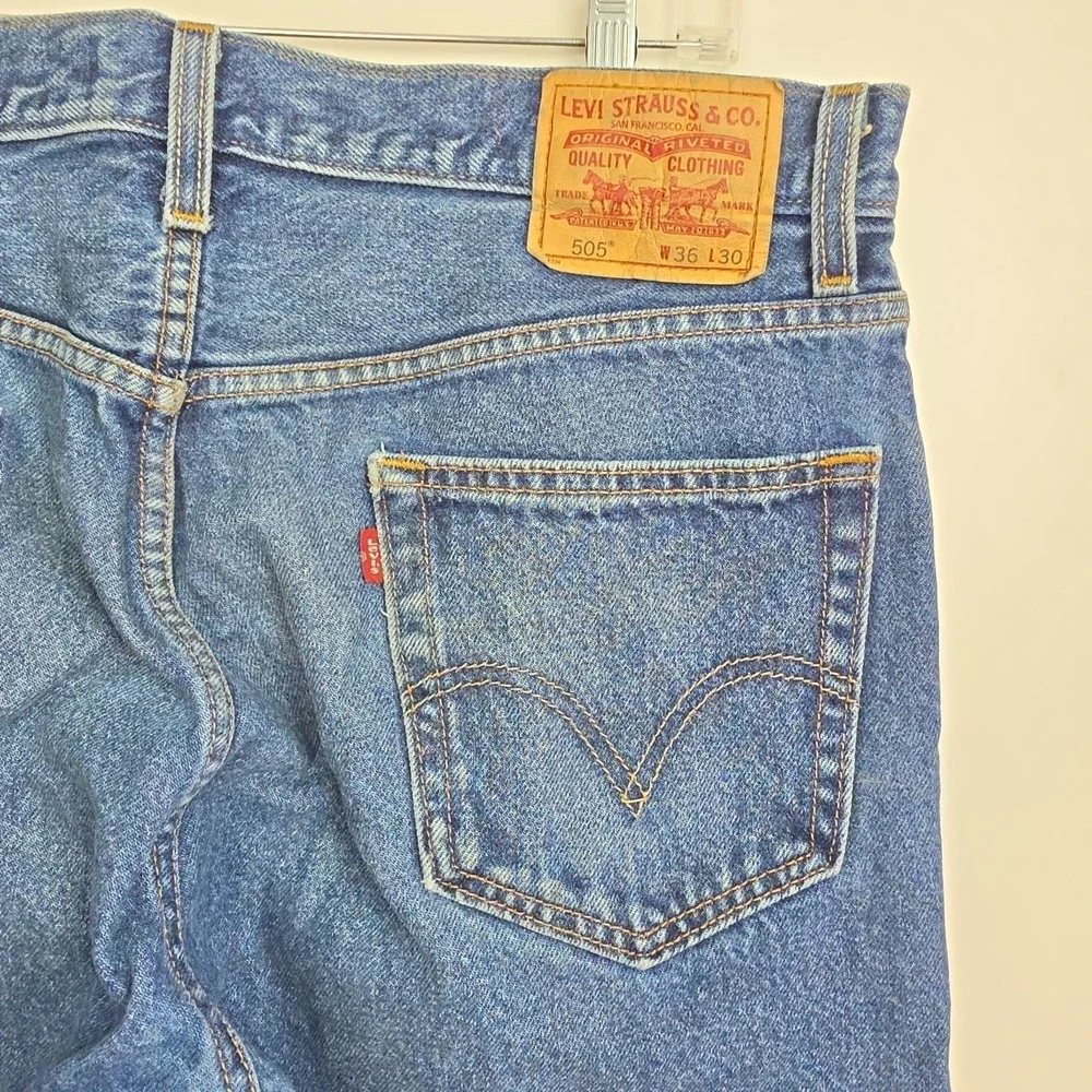 Levi's 505 Regular Fit Jeans Men's 36x30 Blue Straight Leg